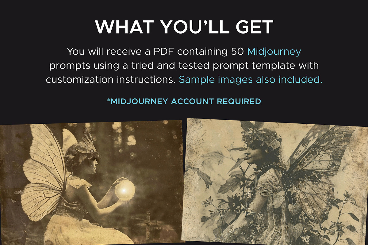 50 Vintage Fairy Photo Prompts, an Object Graphic by MadeByAI Studio (Photo 2 of 6)