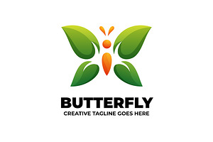 Butterfly Leaf Gradient Logo