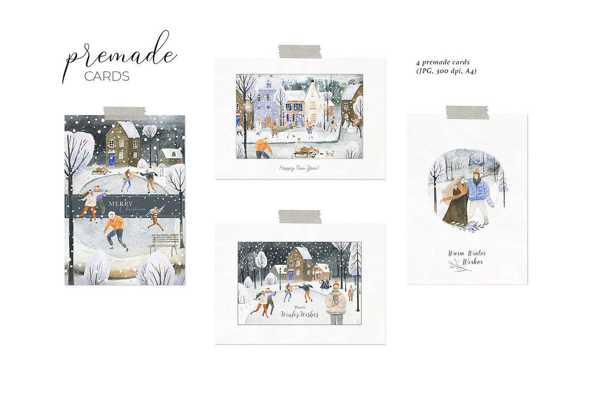A Walk in Winter Watercolor Set, a Person Illustration by Bibela (Photo 9 of 14)