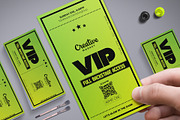 Neon Green VIP Pass Template, a Card Template by Tzochko (Thumbnail 1 of 5)