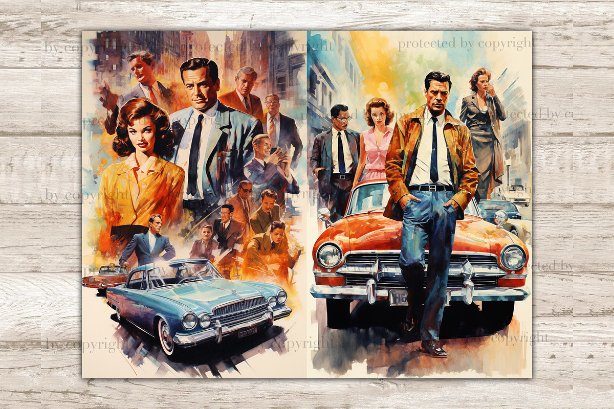Retro Cinema Junk Journal Pages, a Person Illustration by GlamArtZhanna (Photo 8 of 9)