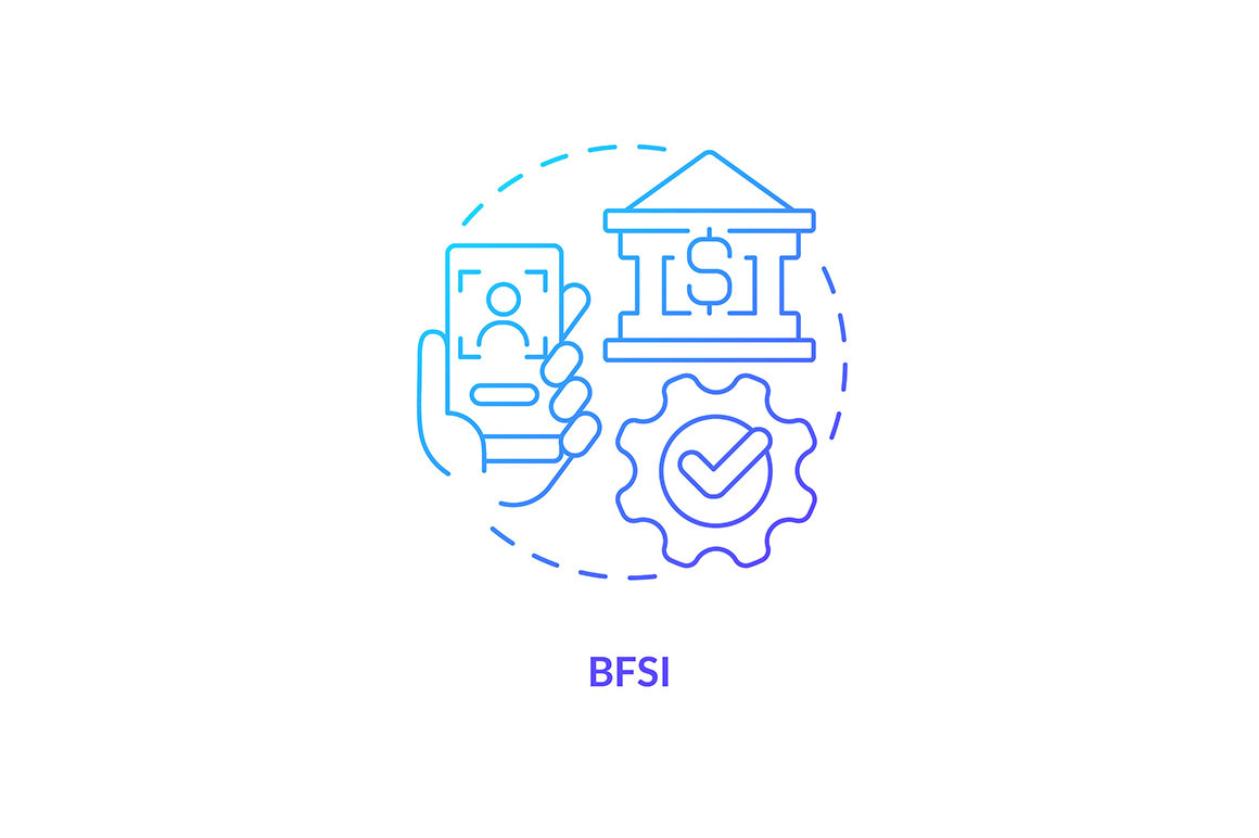 BFSI blue gradient concept icon, an Icon by IMG Visuals