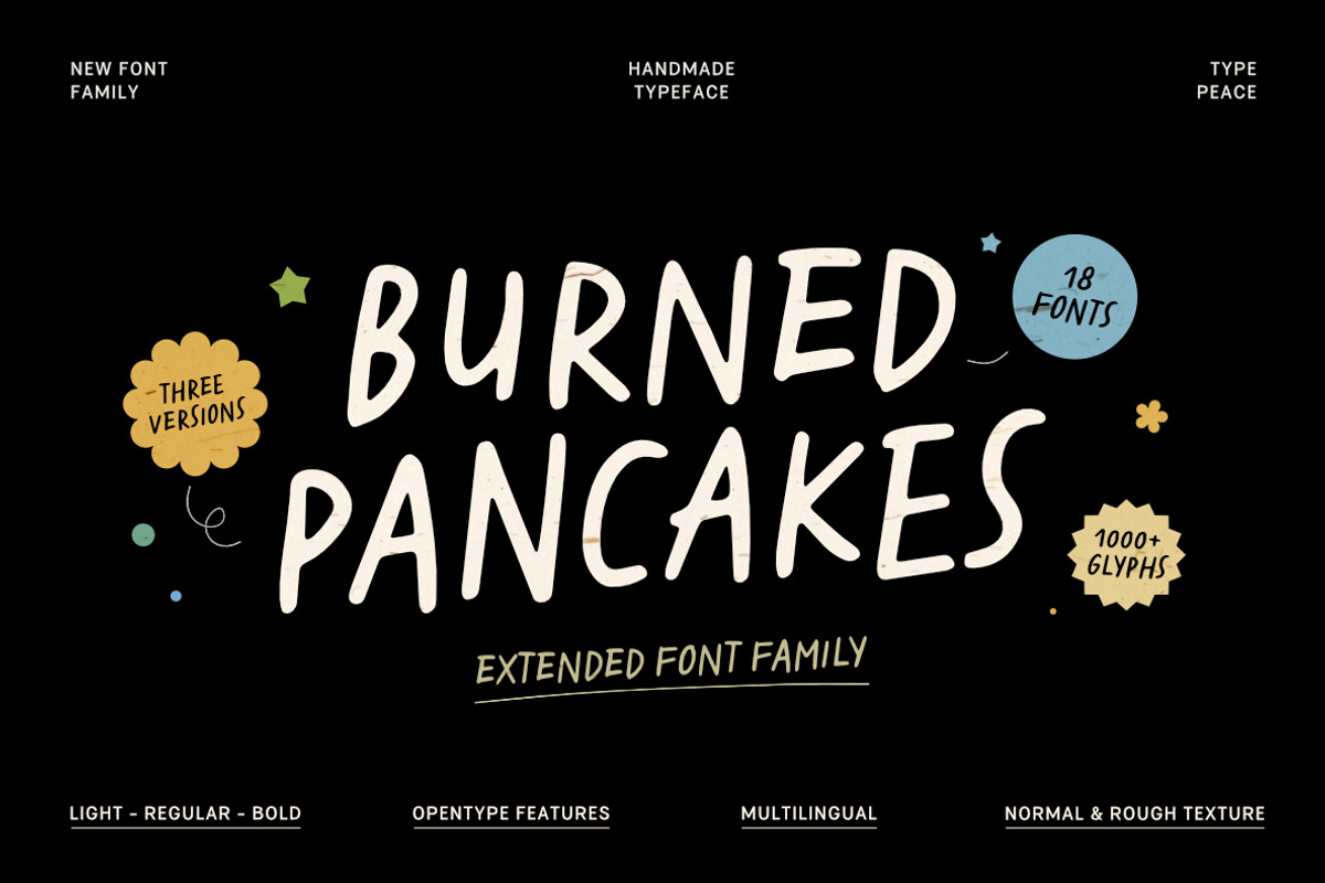 BURNED PANCAKES | Extended Family, a Handwritten Font by type peace (Photo 1 of 17)