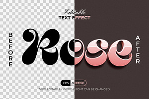 Pink Rose Gold Text Effect Style