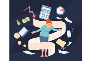 Angry person with financial problems, a Finance Illustration by LadadikArt