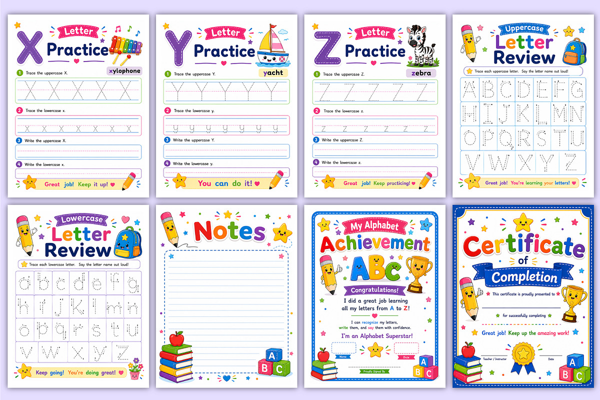 Alphabet Practice Book | Letter, a Stationery Template by Mustafiz (Photo 4 of 4)