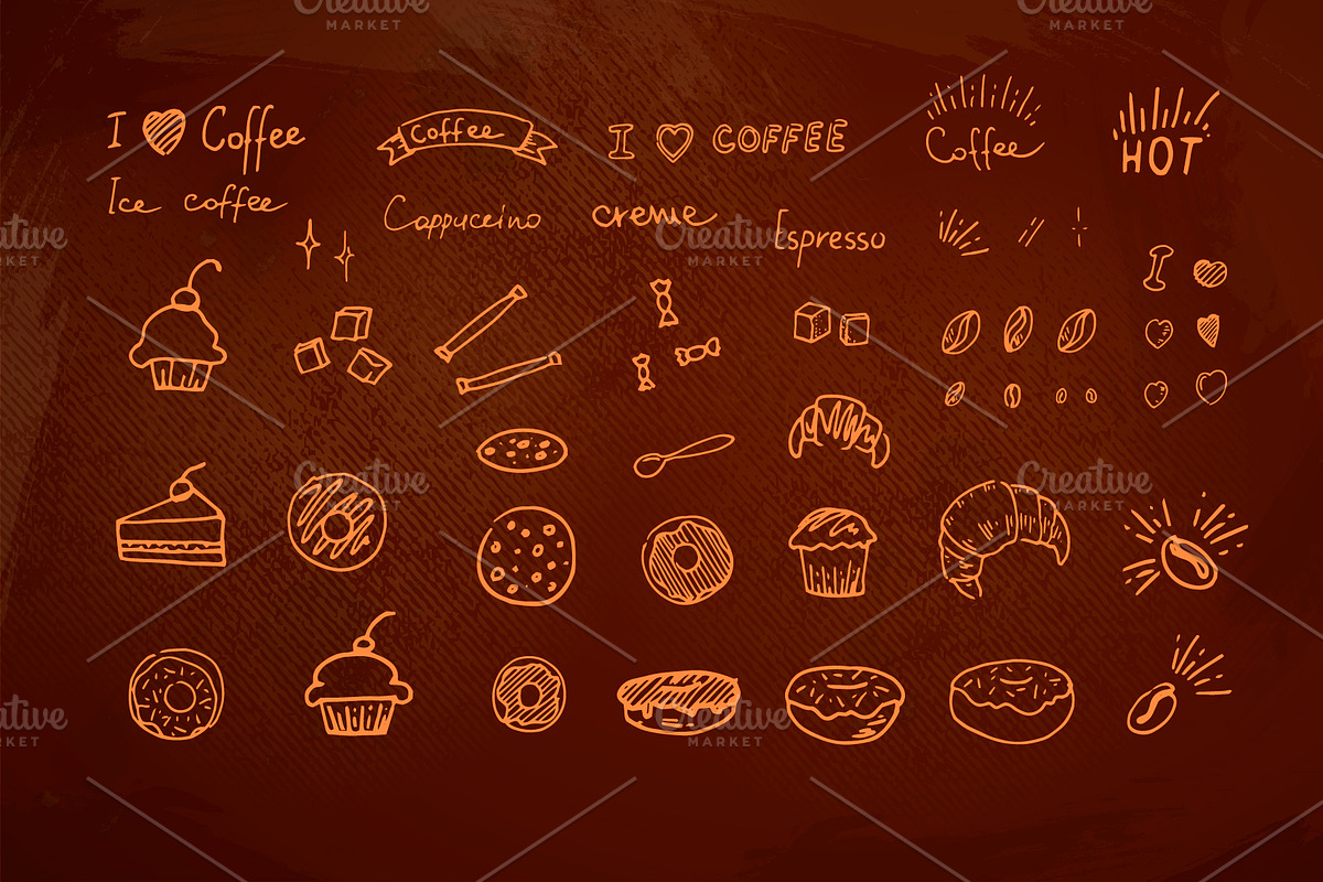 100+ Hand Drawn Coffee House element, an Outline Icon by Vitaliy Starkov (Photo 6 of 8)