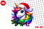 Christmas Unicorn Clipart Bundle, an Animal Illustration by taramija (Thumbnail 5 of 26)