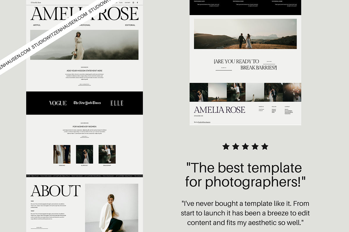 Photography Squarespace 7.1 Template, a Templates & Theme by Studio Witzenhausen (Photo 4 of 11)