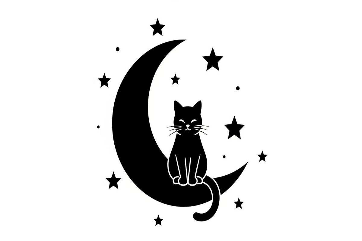 50 Cat Moon Silhouette Vector Bundle, an Illustration by jahid234 (Photo 37 of 51)