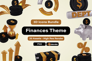 3d Finance Element Icons