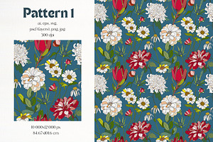 Floral Modern Vector Poster Patterns