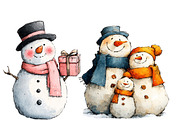 Quirky Snowman Clip Art, an Illustration by Designworld (Thumbnail 4 of 5)