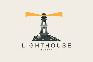 Lighthouse Logo Beacon Vector Simple