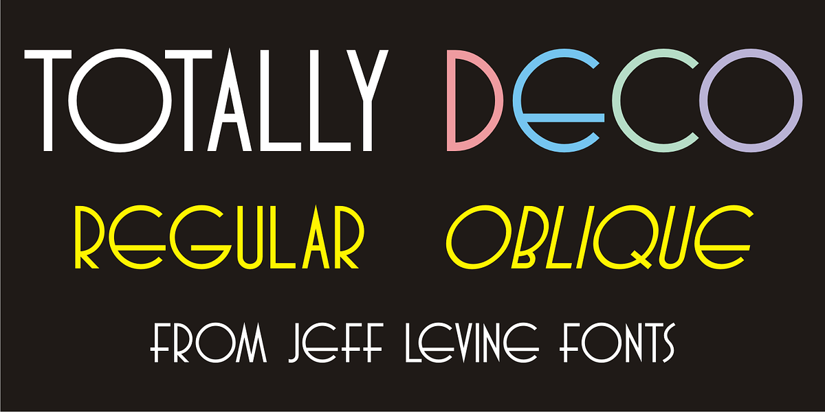 Totally Deco JNL, a Sans Serif Font by Jeff Levine Fonts