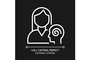 Psychiatry pixel perfect white line, an Outline Icon by IMG Visuals