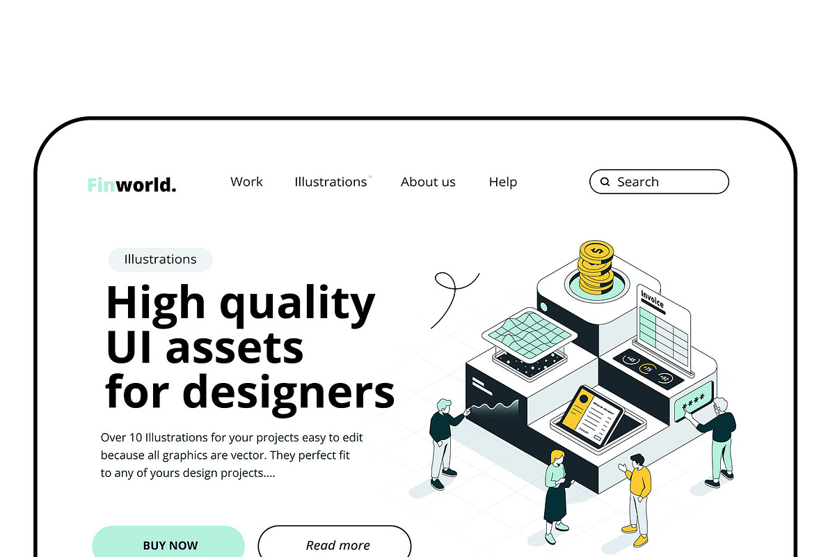 Fintech World-Isometric Illustration, a Finance Illustration by Creative Graphics (Photo 4 of 8)