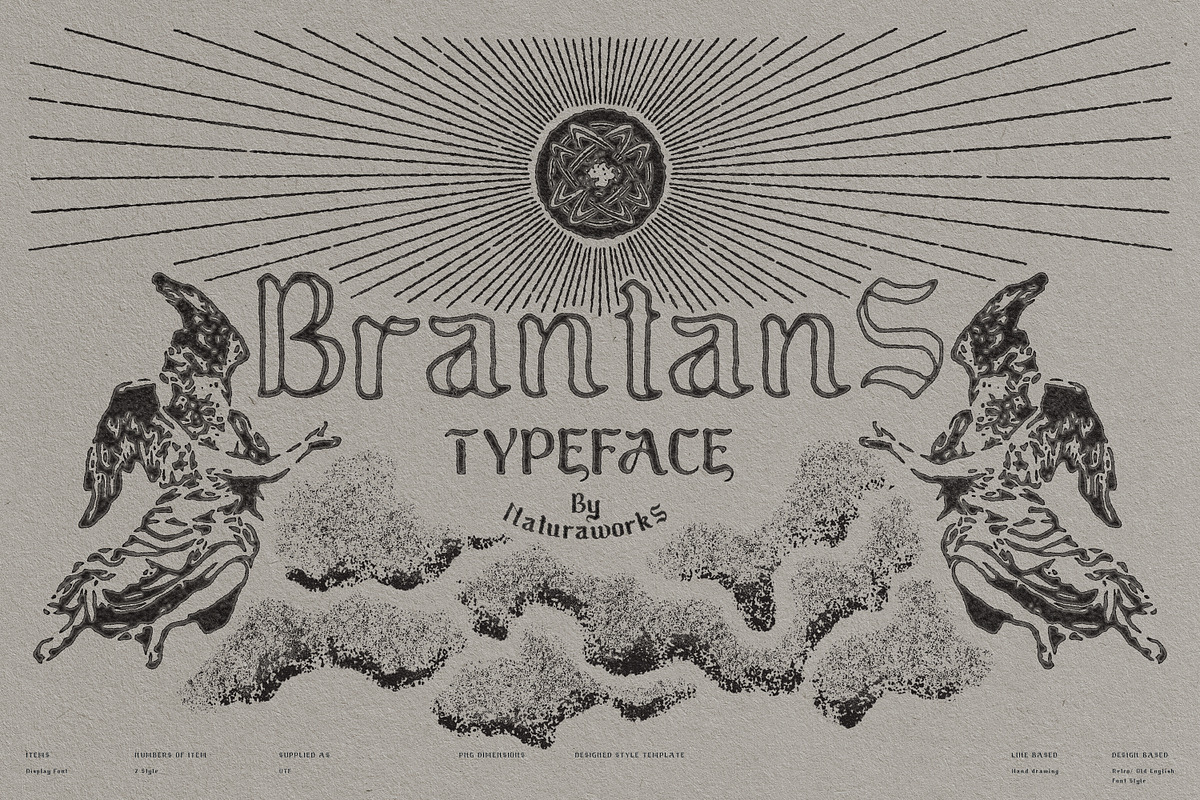 BRANTANS TYPEFACE, a Blackletter Font by Naturaworks Creative (Photo 1 of 4)