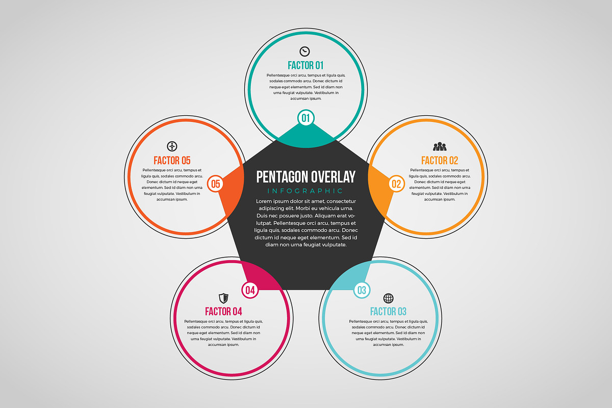 Pentagon Overlay Infographic, a Templates & Theme by h.utomo