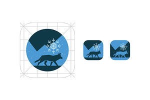 Wolf On Snowy Peak - Logo Template