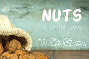 NUTS - vector line icons, an Outline Icon by marusdesign (Thumbnail 1 of 2)