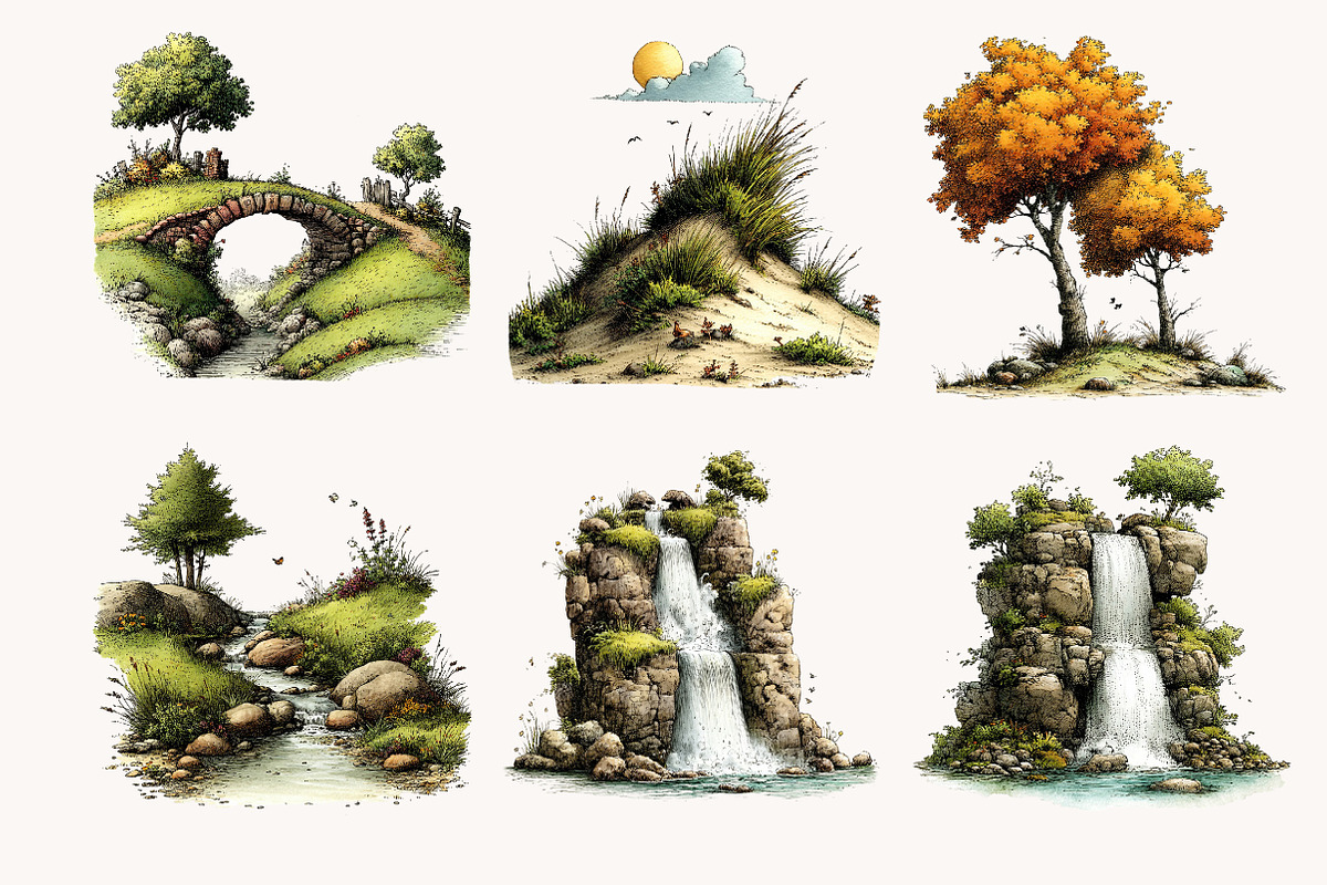 Nature Landscapes Clipart, a Seasonal Illustration by Designworld (Photo 3 of 10)