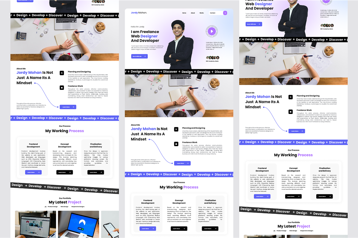 Personal Portfolio Landing Pages, a Landing Page Template by SquidPixey (Photo 5 of 5)