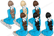 Hanukkah Girls Clipart, a Person Illustration by GlamArtZhanna (Thumbnail 3 of 4)