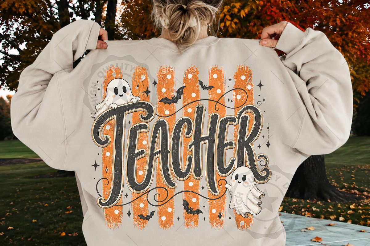 Spooky Halloween Ghost Teacher PNG, a Seasonal Illustration by OK Design (Photo 4 of 5)