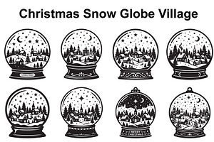 Festive Snow Globe Town Scenes