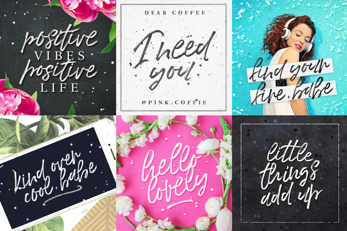 Lush Blue Textured Brush Script Font, a Script Font by Pink Coffie