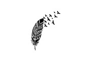 Boho Feather Silhouette Vector, an Object Graphic by jahid234 (Thumbnail 22 of 51)