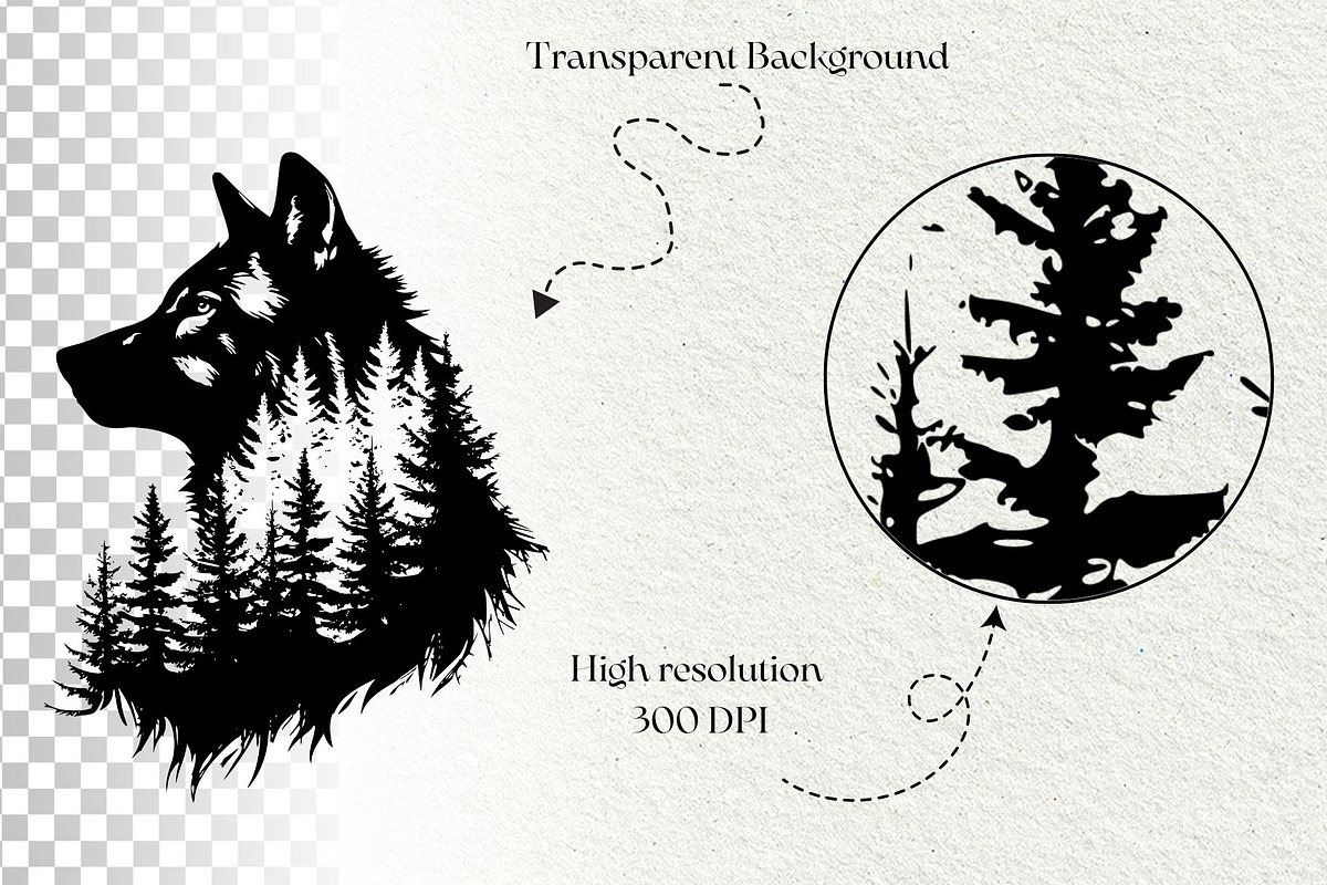 Wolf SVG Bundle. Howling Wolf, an Animal Illustration by DENIDigitalArtSudio (Photo 7 of 8)