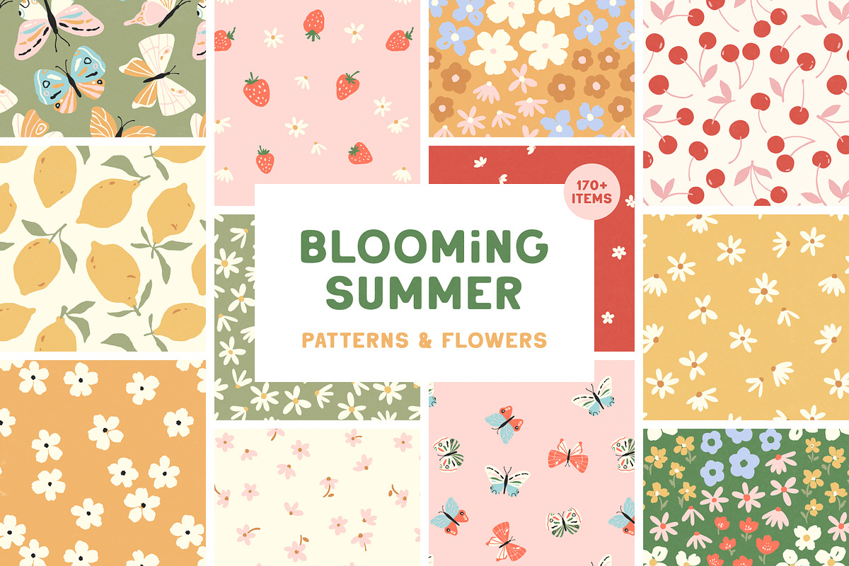 Blooming Summer - Patterns & Flowers, a Pattern Graphic by simpleblues (Photo 1 of 12)