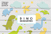 DINO SILHOUETTES *PASTELS*, an Animal Illustration by MVMG (Thumbnail 1 of 2)