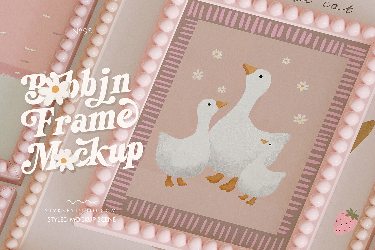 BOBBIN FRAME | playful art mockup, a Household Mockup by Stykke Studio (Photo 1 of 10)