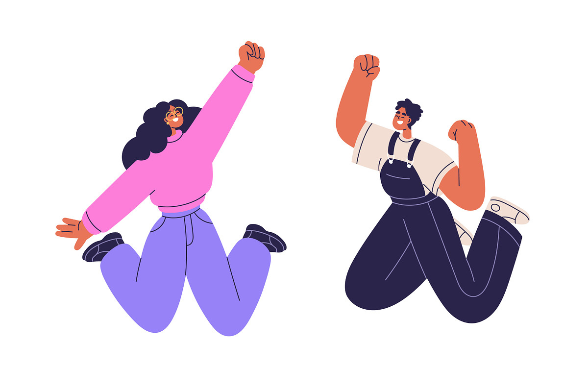 People jumping, celebrating success, a Person Illustration by Good Studio (Photo 2 of 8)