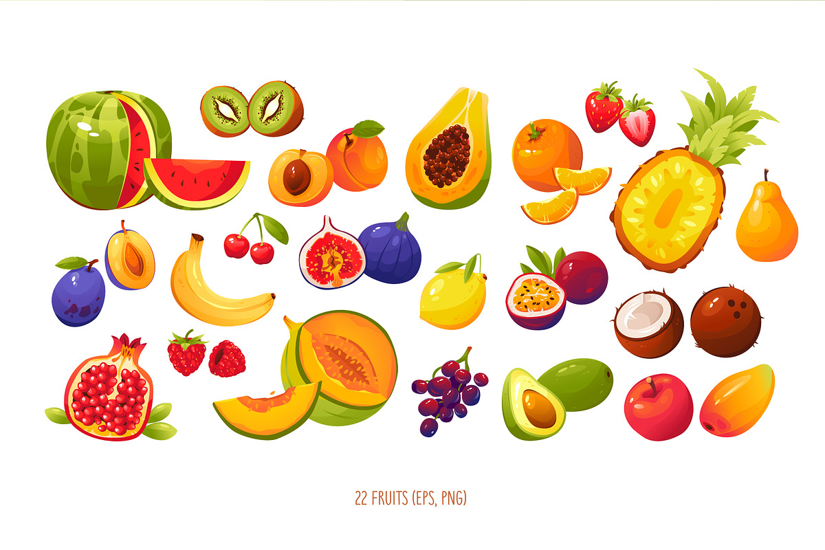 Fruits Vector Collection, a Food Illustration by vik.stock (Photo 2 of 4)