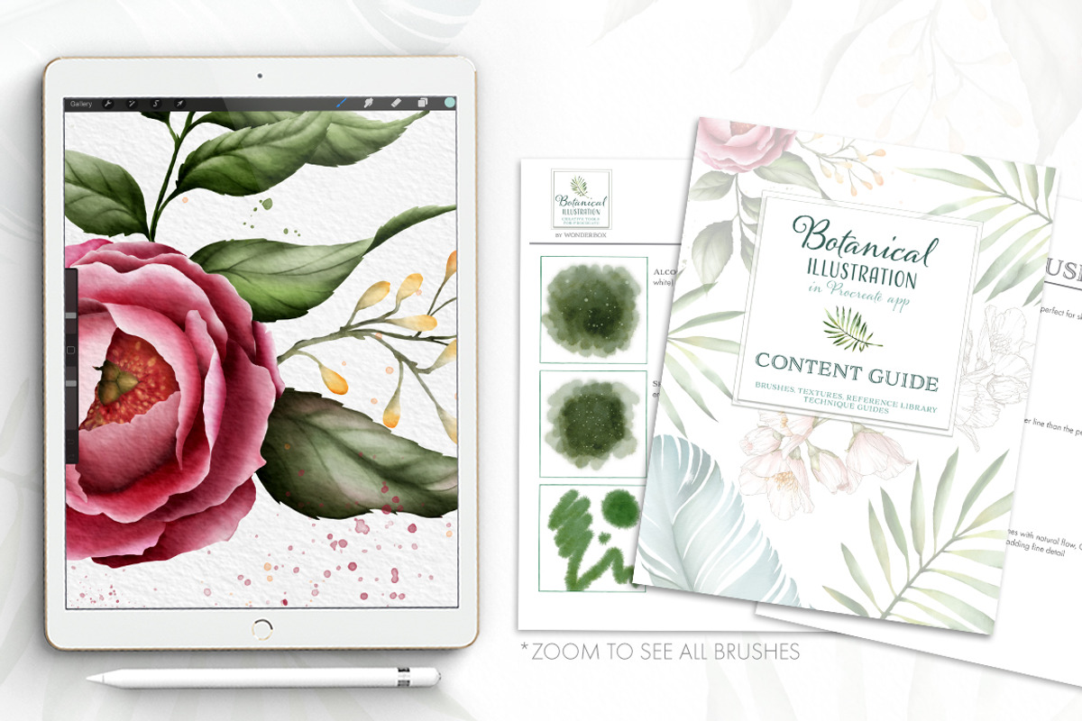 Procreate Watercolor Botanical Kit, a Brush Add-On by Wonderbox Creative (Photo 4 of 8)