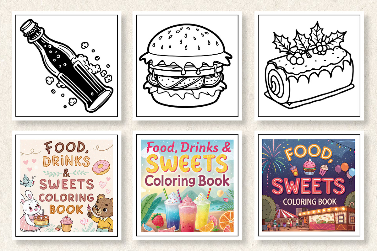 Food Drinks & Sweets Coloring Book, a Photo by Wow Magic (Photo 2 of 3)