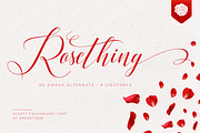 Rosething - Calligraphy Font, a Script Font by Sronstudio (Thumbnail 1 of 12)