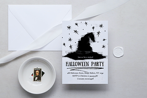 Witch Hat Halloween Invitation, an Invitation Template by ForeverPrint