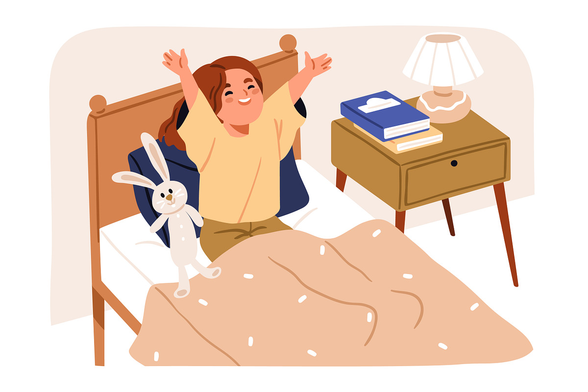 Daily routine of school girl kid set, a Person Illustration by Good Studio (Photo 2 of 13)