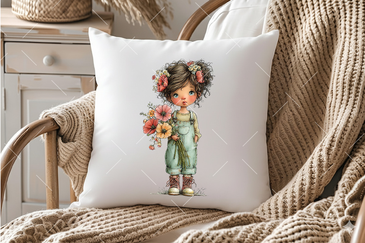 Watercolor Poppy Girl PNG Clipart, a Seasonal Illustration by OK Design (Photo 4 of 6)
