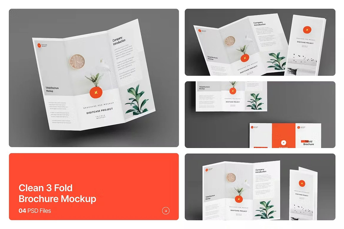 3 Fold Brochure Mockup Set, an Advertising Mockup by PaperMoon (Photo 2 of 4)