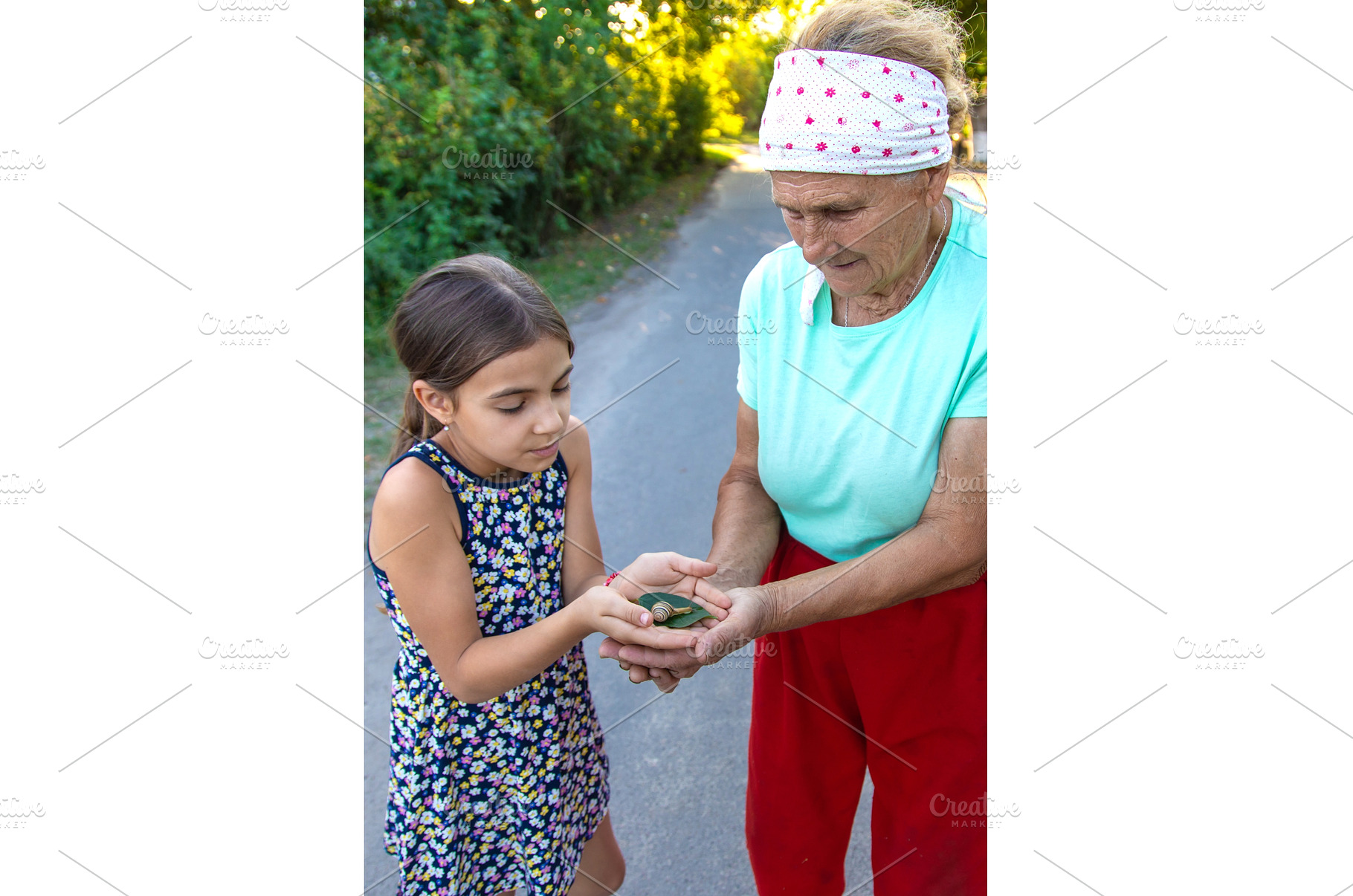Grandmother and child are studying, a Nature Photo by yanadjana