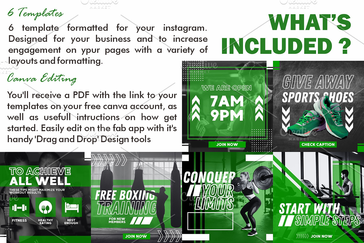 Gym Instagram Feed - Canva, a Social Media Template by Null Stuido (Photo 3 of 3)