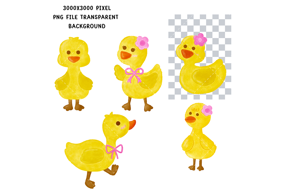 Yellow Duck PNG Clipart Hand Painted, an Animal Illustration by Nattapohncha (Photo 2 of 3)