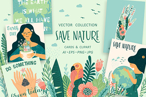 Save Nature. Vector collection