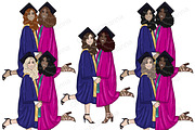 Graduation Girls Clipart, an Education Illustration by GlamArtZhanna (Thumbnail 4 of 11)